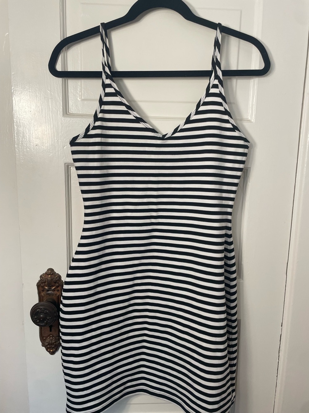 Sunday Best Classic Black and White Stripe Slip Dress